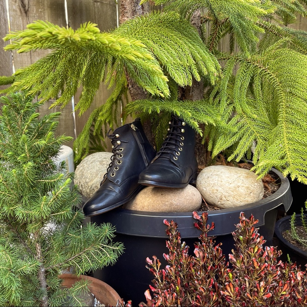 Sezane Black Lace-up Boots size 35-36
